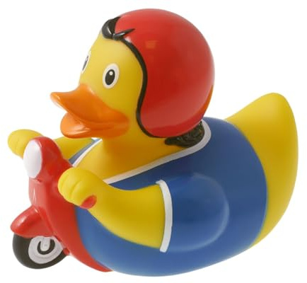 Lilalu 1986 - Anatra con Scooter, Accessori Vasca da Bagno, Paperella, Giocattolo, Gomma