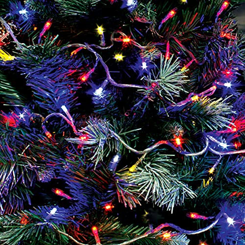 The Christmas Workshop 70340 Multi-Coloured Christmas Lights / 100 LED Christmas Tree Lights / 9.9 Metres Long/Battery Operated/Indoor Or Outdoor Christmas Decorations / 8 Light Modes