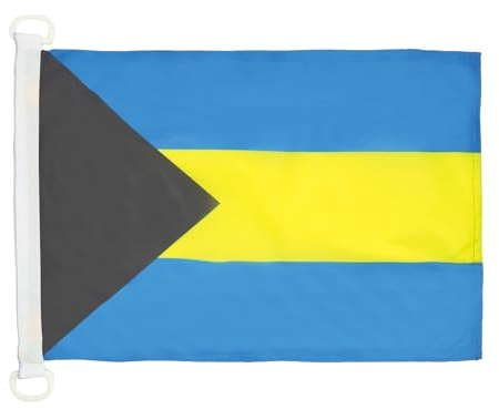 AZ FLAG Bandera Náutica Bahamas 45x30 cm Poliéster Malla Anillas Plástico | Uso exterior y náutico Enseña náutica bahameña resistente a la intemperie con costuras dobles y bordes reforzados