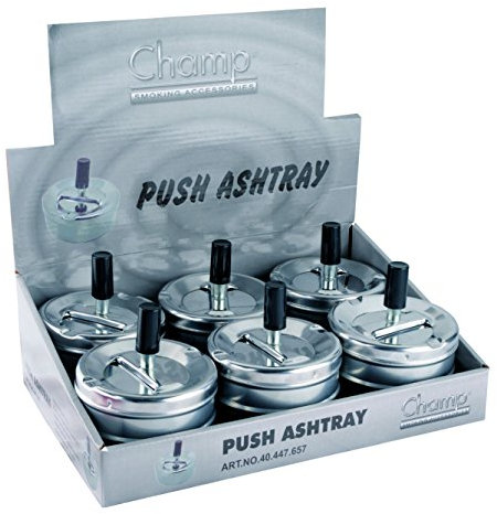 Drehaschenbecher 6 Stück Schleuderaschenbecher grau