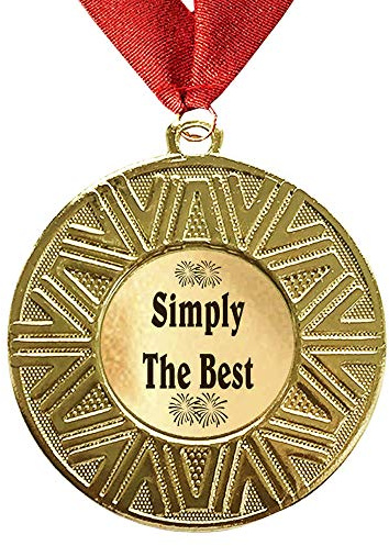 Larius Geschenk Medaille Simply the Best oder mit Name bzw. Wunschtext Namenstag Jubiläum Geburtstag Geschenk Orden Emblem mit Schachtel bzw Halsband (mit Halsband)