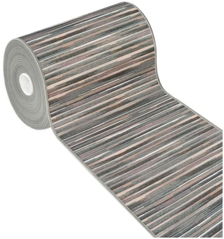 emmevi Tappeto Cucina Bordato Assorbente Tessitura Piatta Multiuso Bagno Camera Stile Bamboo 52X140 Grigio