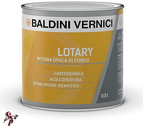 Pittura opaca di fondo Baldini Vernici 500 ml Ideale per legno e muro, ottima aderenza, capacità riempitiva e carteggiabilità