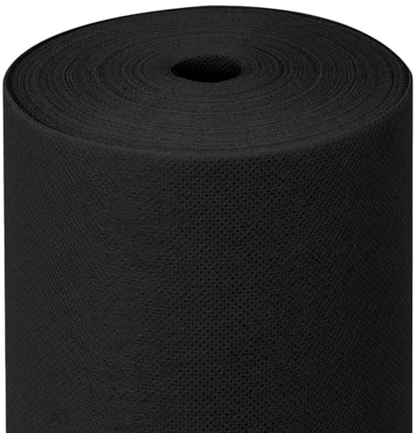 MAXI PRODUCTS - Rollo de Mantel TNT Precortado a 1,20 m - 1,2 x 48 m - Negro - Tejido no Tejido Spunbond (TNT) - Desechable con Efecto Tela - Resistente a Líquidos - Catering - IMPERMEABLE