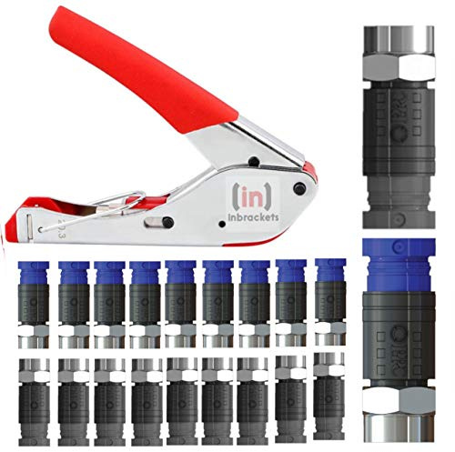Professional Compression F Connectors CMX65 CMX100 with Inbrackets Pro Compression Tool for WF65 CT63 and CT100 WF100 Cable