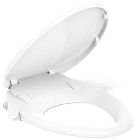 Kohler PureWash M300 Manual Bidet Toilet Seat, Elongated & Low Profile, Non-Electric, Adjustable Water Pressure, Frontal & Rear Wash, Self Cleaning, White, White Handle