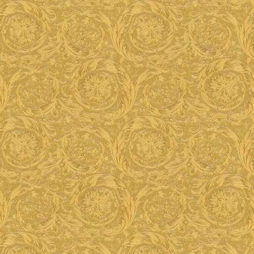 Profhome Papier peint Baroque 366923-GU papier peint intissé (TNT) or jaune 0,70 m x 10,05 m / 7,035 m2
