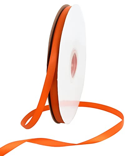 TONIFUL Satin Geschenkband 10mm x 91m, Orange Geschenkverpackungsband für Geschenkverpackung Weihnachten Geburtstag Hochzeit DIY Dekoration