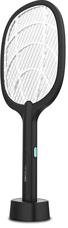 Cecotec Racchetta Mosquito Killer ByeFly 1000 Paddle, 3000 V e batteria da 1200 mAh, Base convertibile in lampada, 2 in 1: Uccisore di mosche e lampada, 2 Modalità: automatica e manuale.