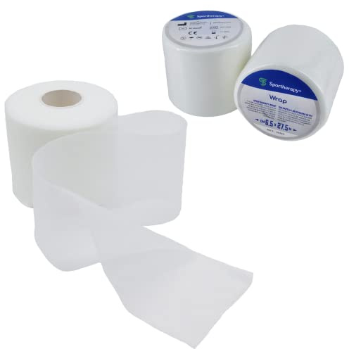 SPORTHERAPY Wrap | Salvapelle Sportivo Ipoallergenico per Bendaggi | Benda in Schiuma Poliuretanica 7 cm X 27 m Bianco | DISPOSITIVO MEDICO CERTIFICATO | 1 Rotolo