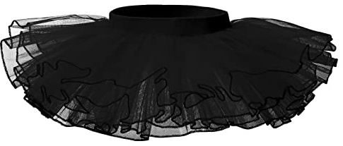 Bezioner Jupe Tutu en Tulle Fille Robe de Danse Classique Ballet Pettiskirt Princesse Costume Noir L 7-9 Ans