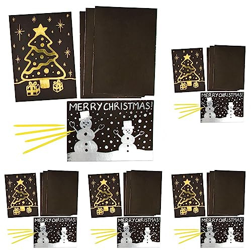 Baker Ross AF724 Gold- und Silberbögen für Kinder, Weihnachts-Kratzpapier, Kunst und Handwerk, Schwarz, 8 Stück (Packung mit 5)
