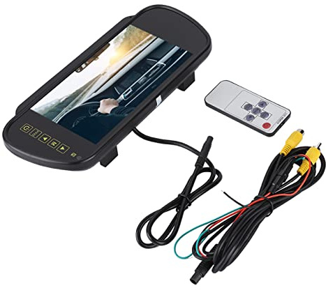 lyrlody Kit de Marcha Atrás de la Cámara, Monitor de Espejo Retrovisor Pantalla LCD de 7 Pulgadas Monitor de Cámara de Respaldo Monitor de Estacionamiento para Cámara de Visión Trasera