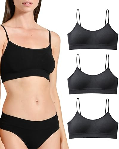 Risalti Soutiens-Gorge Femme Bambou Épaules Étroites 3 Pc - Soutien Gorge sans Armature Support Léger, Brassiere Femme sans Armature, Soutiens-Gorge Classiques sans Coutures- Made in Italy