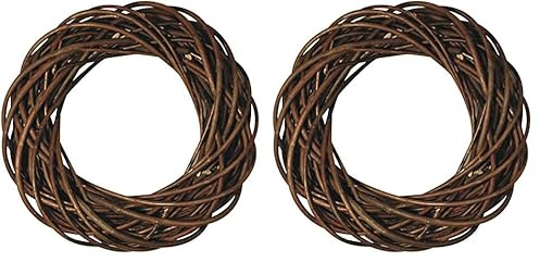 Rayher 65007000 Couronne en Osier Brut, Marron, Non écorcé, matériau Naturel, 1 PCE., 25 cm Ø, 6 cm d’épaisseur, décoration d’intérieur, Noël, pâques, Printemps, Automne (Lot de 2)