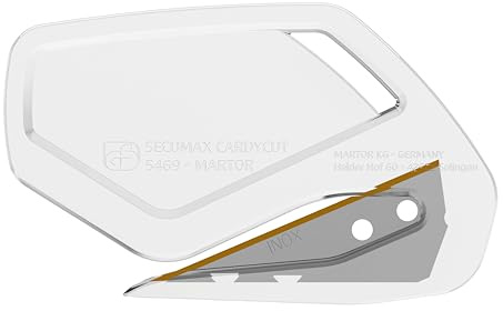 MARTOR 100x SECUMAX CARDYCUT, TiN, Sicherheitsmesser, verdeckte Klinge | Brieföffner, Folienmesser, rostfrei, Folie, Klebeband, Produktion & Logistik, weiß, transparent, No. 546912.16