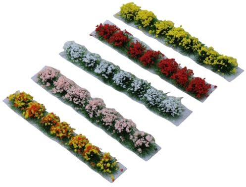 Reccisokz 5 pièces Herbe miniature pour maquette Touffes de Fleurs d'herbe Bricolage Miniature Groupe de Auto-adhésif Groupes de Végétation d'herbe pour Décoration de Micro Paysage