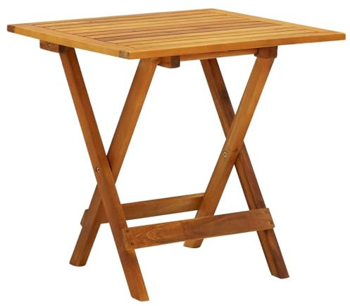 CIADAZ Bistrotisch, Stehtisch, Balkontisch, Partytisch, Biertisch, Beistelltisch, Bierkasten Tisch, 46x46x47 cm Akazie Massivholz