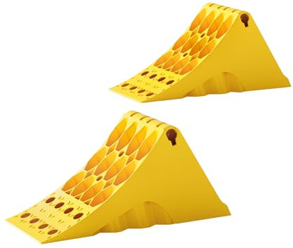 Wiltec Unterlegkeile für LKW 2 Stück bis 6,5 t, rutschfeste Bremskeile 478 x 200 x 230 mm für Anhänger und Wohnmobil, Unterlegkeile Auto für Wohnwagen