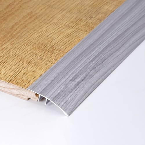 Raouoae Übergangsprofil Höhenausgleich 120 cm * 2 Abschlussleiste Aluminiumlegierung Eloxiert Breite: 4,2 cm Abdeckleiste Höhenausgleich: 0,8–1,8 cm(Gelbe Eiche)