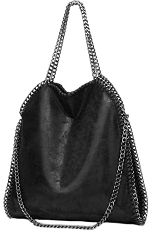 Sacs à main de la chaîne de dames pour femmes, grande capacité Pu Leather Femmes Tote Sac pour les femmes, Zipper à épaule célibataire décontractée portable sacs à main pour les magasins pour fa