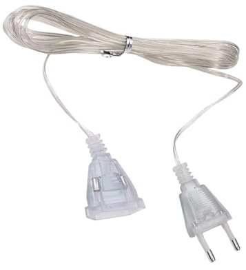 Prolunga sottile per luce di Natale – Prolunga invisibile trasparente a 2 pin da 10 piedi – Prolunga per cavo elettrico leggero 220 V, prolunga a filo sottile per decorazioni