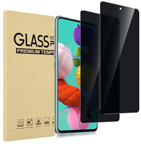 JMDZDL Schutzfolie für Samsung Galaxy A51 Sichtschutz, [2 Stück] Privatsphäre Schutzglasfolie für Samsung A51 Privacy Displayschutzfolie 9H Härte Anti-Spy Gehärtetes Glas Blickschutzfolie