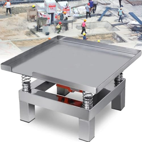 XCSCUK Table vibrante en béton, Mini Table vibrante en Acier Inoxydable, vibrato à Plaque Plate en béton 3000 TR/Min, pour éliminer Les Bulles (35 * 35 * 22cm)