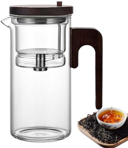 Botella de té de vidrio, botella de té con infusor | Botella infusora de té con mango ergonómico, taza de viaje de vidrio con infusor de té, taza de té resistente al calor, botella de separación de té