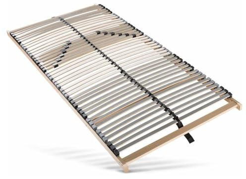 Stabiler Lattenrost 90x200, Lattenrahmen aus Buche, 42 Latten, 7 Komfortzonen, Federholzrahmen Made in Germany, Lattenrost 90 x 200 cm starr, hohe Traglast bis 150Kg