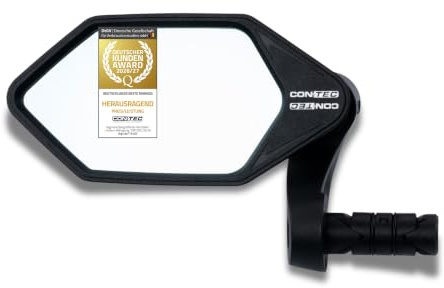 CONTEC Ct Rueckspiegel E-View King Xs Dazz Links Schwar schwarz, 03229271 | Dazz-Linse Sicherheitsglas, Lenkerinnenklemmung, einklappbar, blendfrei, 1 Stück