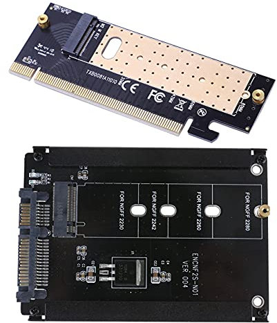 Rdjumpdjo 1 Pcs M.2 Nvme SSD Adapter M2 to Pcie 3.0 X16 Controller Card & 1 Pcs B+M Socket 2 M.2 NGFF(SATA) SSD to 2.5 Adapter