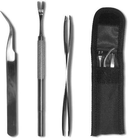 kaiyaya 3 Stück Zeckenzange Set, Zeckenhaken + Zeckenzange Mensch mit Aufbewahrungstasche, Zeckenentferner Edelstahl Pinzette Zecken, Zeckenpinzette für Hunde, Katzen, Mensch