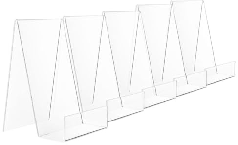 FOYTOKI 5 Pezzi Libri Acrilico Espositore per Scrivania e Libreria Organizzatore per Album e Libri per Ufficio e Studio