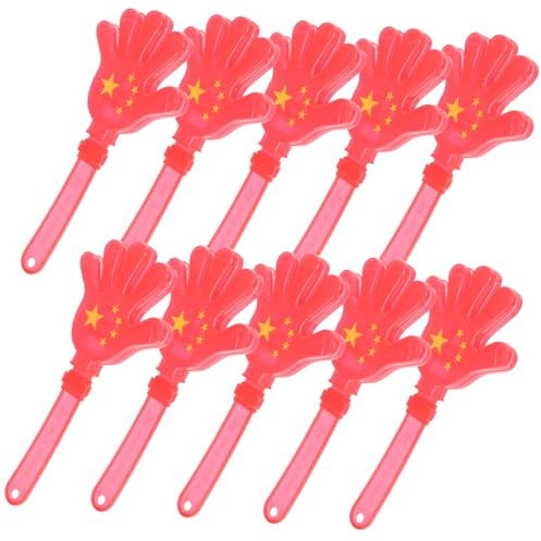 Clapper da Mano in Plastica Rosso 10 Pezzi per Festa