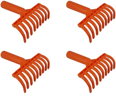 Iyalezirk 4X Cabezas de Rastrillo para Aceitunas, Rastrillo de 9 Dientes, Pala de Plástico Multiusos, Rastrillo para Recoger Aceitunas, Herramientas de Jardinería, Diámetro Interior de 2,5cm