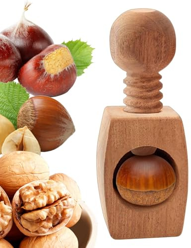 Baoqifong Casse-Noix,Casse-Noix en Bois à Mécanisme à Vis | Gadget de Cuisine pour Noix Noisettes Châtaignes Collation Femmes Pique-nique Maison Fête