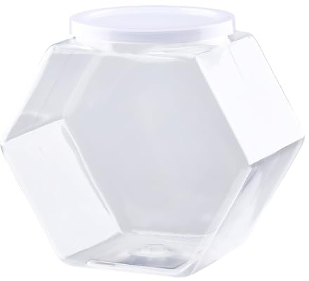 CRASPIRE Tarro Plástico Hexagonal 28.75 oz Dulces Tapa Tarros Plástico Galletas Recipientes Transparentes Alimentos Secos Refrigerios Cocina Golosinas Perros Cápsulas Café Bufé Estrellas Papel