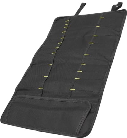 DIYEAH Sacoche pour Couteaux Portatifs 22 Emplacements Grosse Capacité en Tissu Résistant Noir Étui Rouleau Multifonction Chef Professionnel la Cuisine Transport Facile