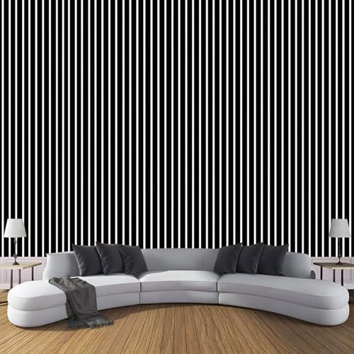 Carta da Parati fotografica Semplice Strisce 350× 256cm - Fotomurali in TNT Murale Linee Verticali Decorazione da Muro XXL Poster Gigante per Soggiorno Camera da Letto e Ufficio