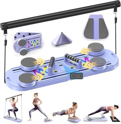 Victoam Pilates Board - Pilates Reformer Set, 6 in 1 Pilates Boards für das Training zu Hause, tragbare und Faltbare Pilates Reformers Maschine, multifunktionales Pilates Board für Frauen