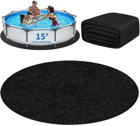 Wapasezyar Base redonda para piscina de 460 cm, lona para el suelo de piscina, resistente, sin costuras, lona precortada para piscinas de pie y jacuzzis (redonda 460 cm)