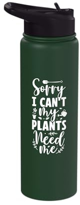 Sorry I Can't My Plants Need Gardening Garden Lover Gardener Stainless Steel Insulated Water Bottle