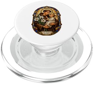Sant'Antonio Di Padova Prega Per Noi Sacro Mosaico Arte Fede PopSockets PopGrip per MagSafe