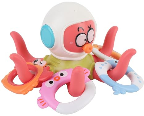 Sxhlseller Baby Octopus Bath Toy | Water Play With Shape Recognition Rings For Infant Bathtub Toy