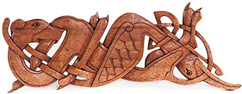 Windalf Irisches Celtic Holzbild Wandrelief MATHONWY 40 cm Book of Kells Knotenmuster Knotenrahmen Celtic Wandbild Wandpaneel Wandrelief Wandobjekt Handarbeit aus Holz