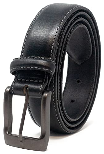 Ashford Ridge Herr 32 mm hel läder kostym byxbälte, Svart, 32-36W / 41L M