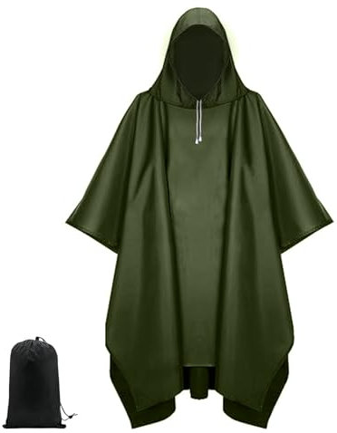 UTEFIF 3 in 1 Mehrzweck Regenmantel mit Aufbewahrungstasche,Wasserdicht Regenponcho Unisex,für Fahrrad, im Freien Camping Wandern Angeln