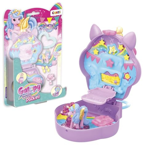 Galupy Rainbow Unicorn - Einhorn Spielset Karussell mit Mini Sammelfigur | Taschengroßes Einhorn-Spielzeug zum Sammeln - In My Pocket Set mit Schlüsselanhänger und Zubehör für Pferde-Fans