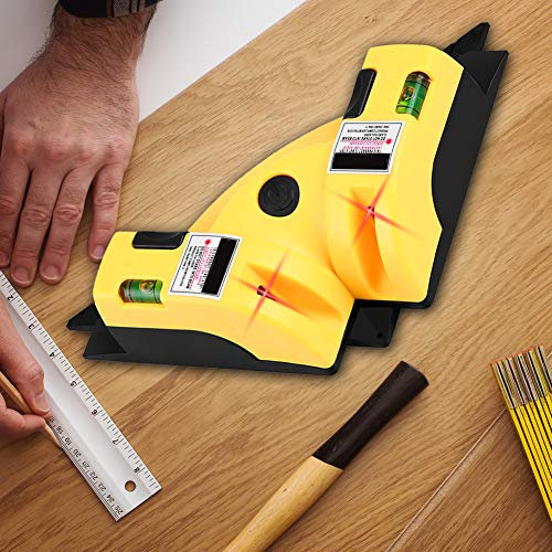 90-Grad-Nivelliergerät, Kompaktes und Robustes Projektor-Layout-Tool für Böden und Wände, Ideal für Fliesen-, Ziegel- und Hartholzoberflächen, Rotes ABS-Material